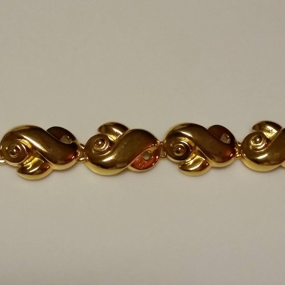 Rare Fendi Gold Plated Link Signature Runway Bracelet, Vintage in Excellent Cond - Picture 6 of 10